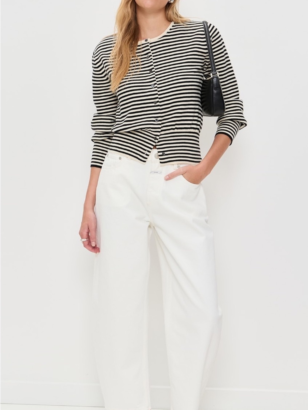 NWOT Alex Mill Louisa Cardigan In Striped Cotton Cashmere size small